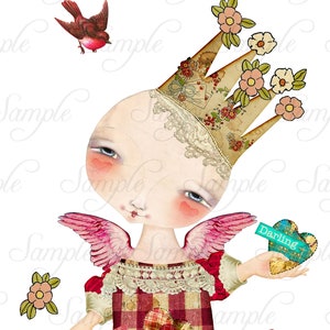 San Valentino * Stravagante * Cherubino-Cupido n. 3 * Bambola di carta articolata * Primitivo * Shabby * Romantico * 2 fogli di collage scaricabili