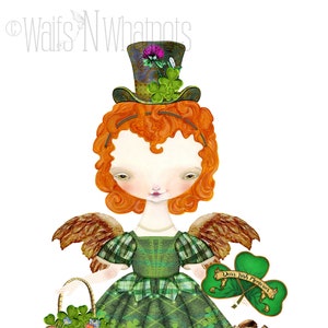 Sankt Patricks dag ledad pappersdocka * Irländsk flicka * Leprechaun * Hundvalp * Konstetiketter * Utskrivbara collageark * Direktnedladdning