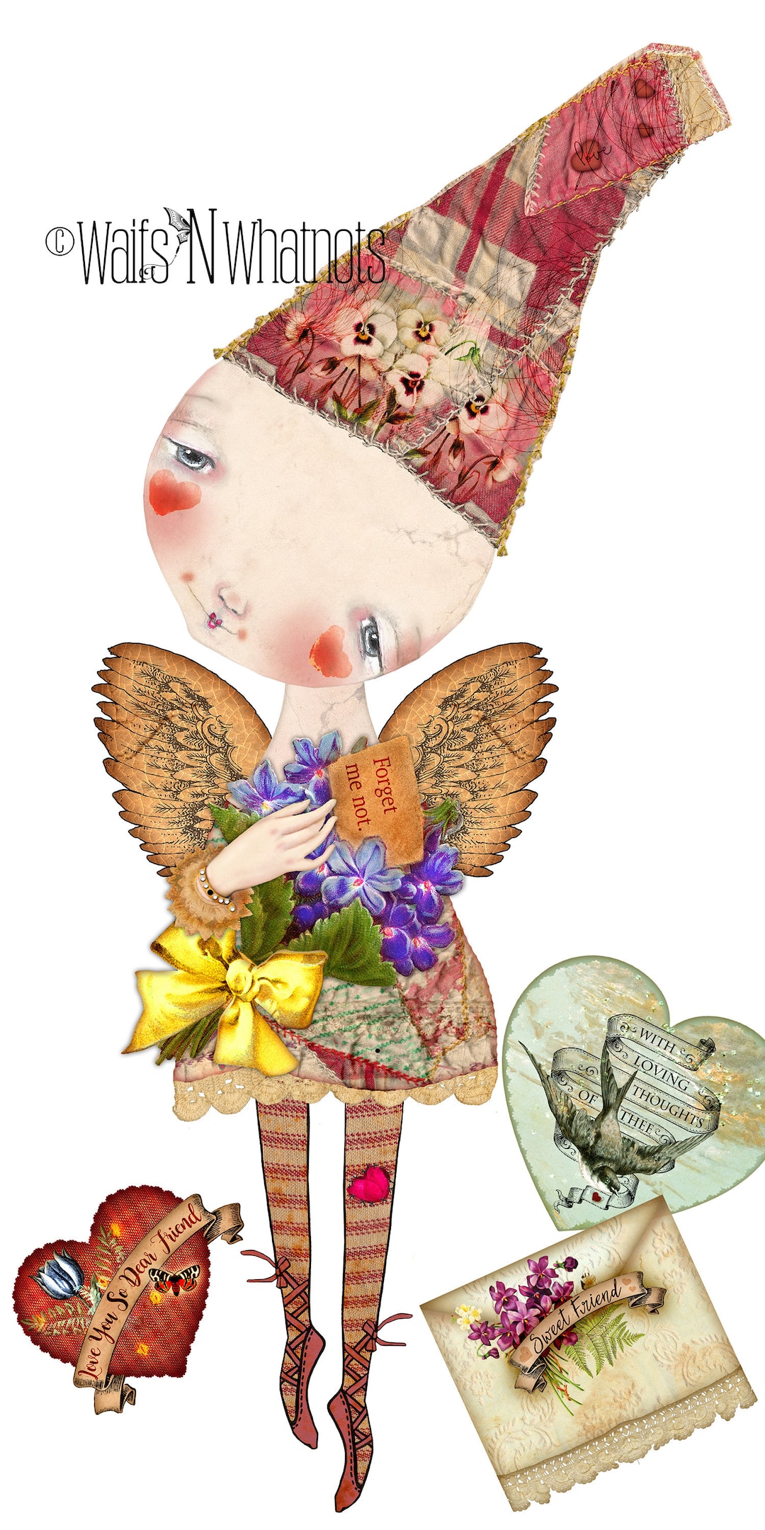 Printable Valentines Day Cupid Cherub Articulated Paper Doll No. 2 ...