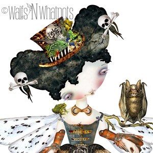 Halloween*Whimsical Victorian Gothic*Cute Macabre Paper Doll*Lucrezia Moonshadow*Instant Digital Download*3 Printable collage sheets