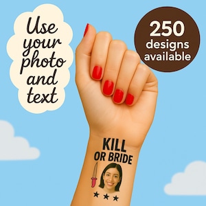 Custom Face Temporary Tattoos, Bachelorette Party Favors