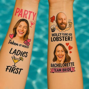 Custom Face Temporary Tattoos: Bachelorette Party Favors