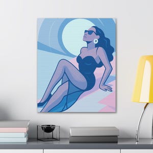 Sky Stylish Canvas Art Print, Fashion Decor, Wall Art, Modern Home Decor, Beach Themed Gift, Chic Art Piece