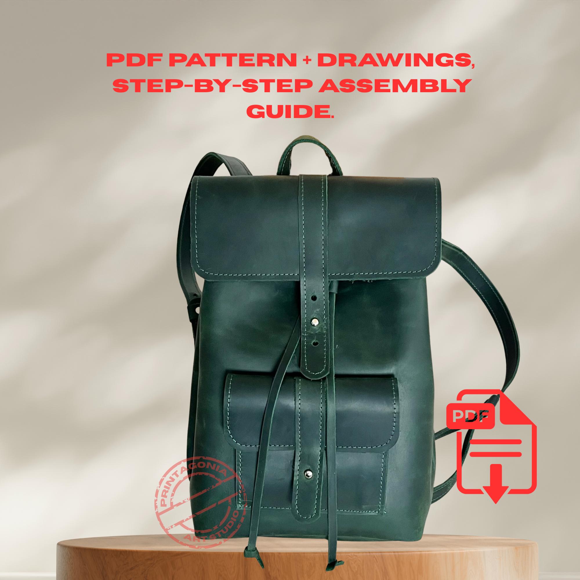 Leather Backpack Sewing Pattern | DIY Rucksack PDF Template - Etsy