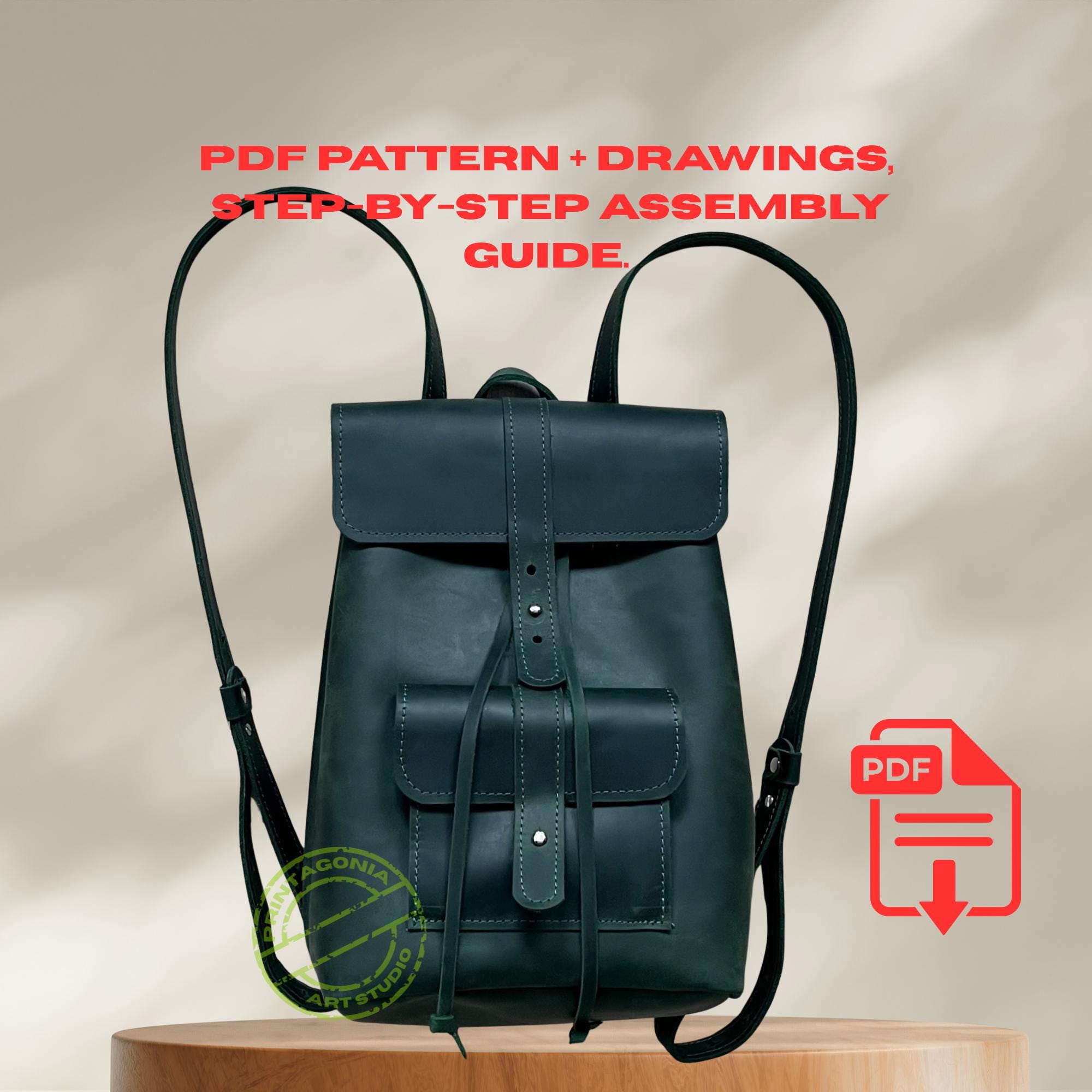 Leather Backpack Sewing Pattern | DIY Rucksack PDF Template - Etsy