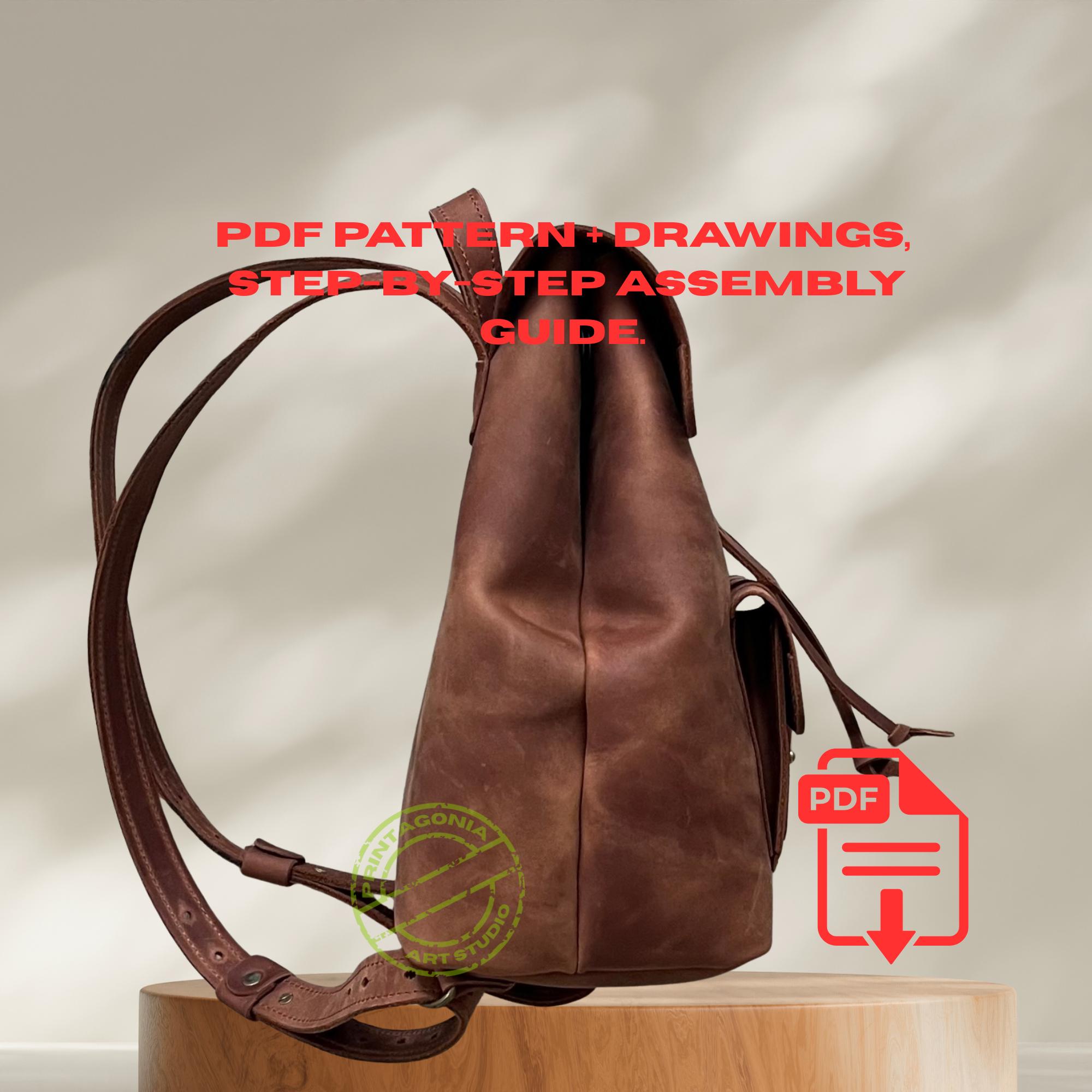 Leather Backpack Sewing Pattern | DIY Rucksack PDF Template - Etsy
