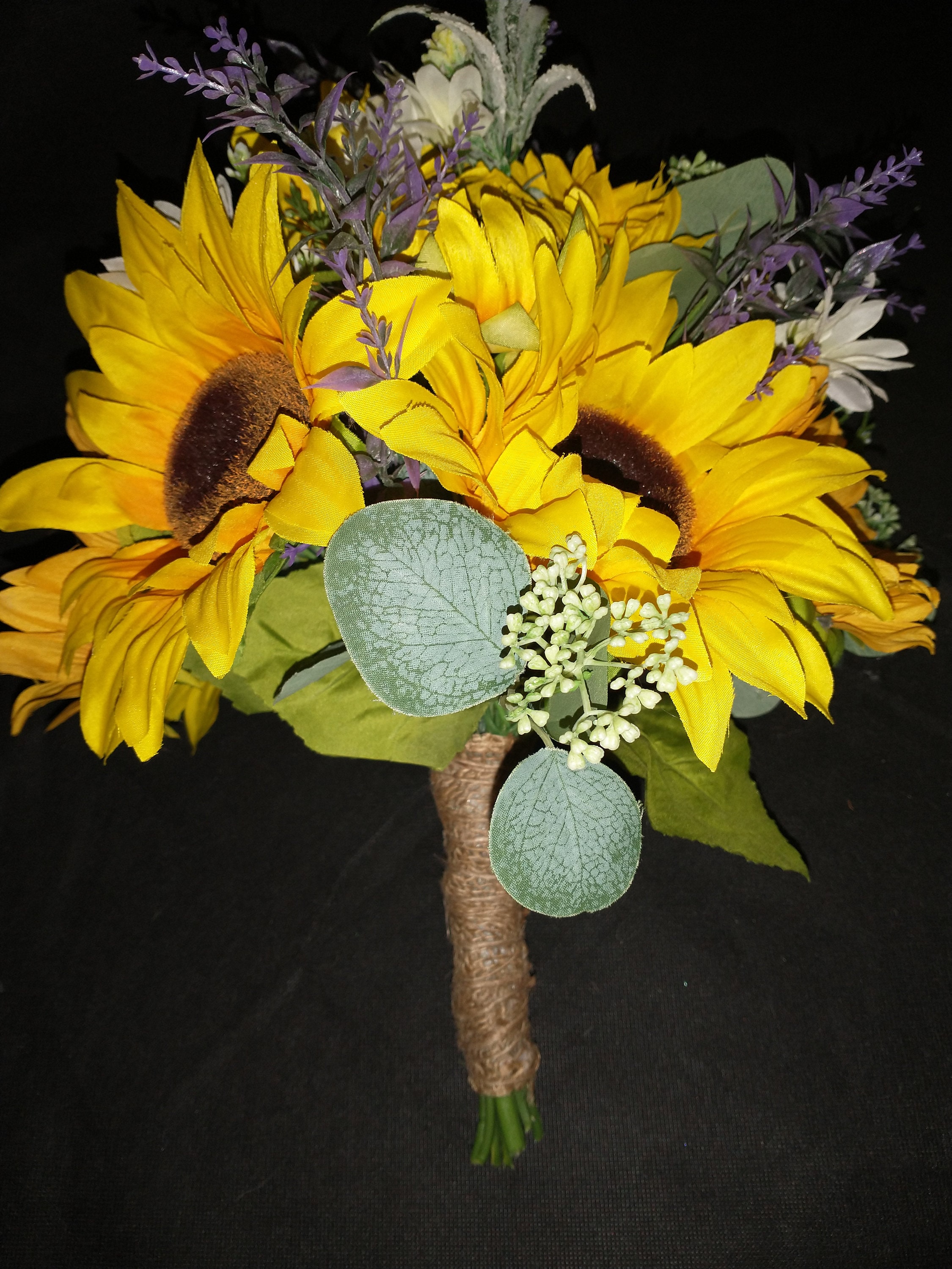 Sunflower and Lavender Wedding Flowers Sunflower Wedding Etsy