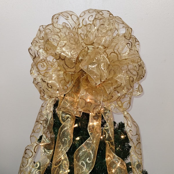 Tree Topper Bow Etsy