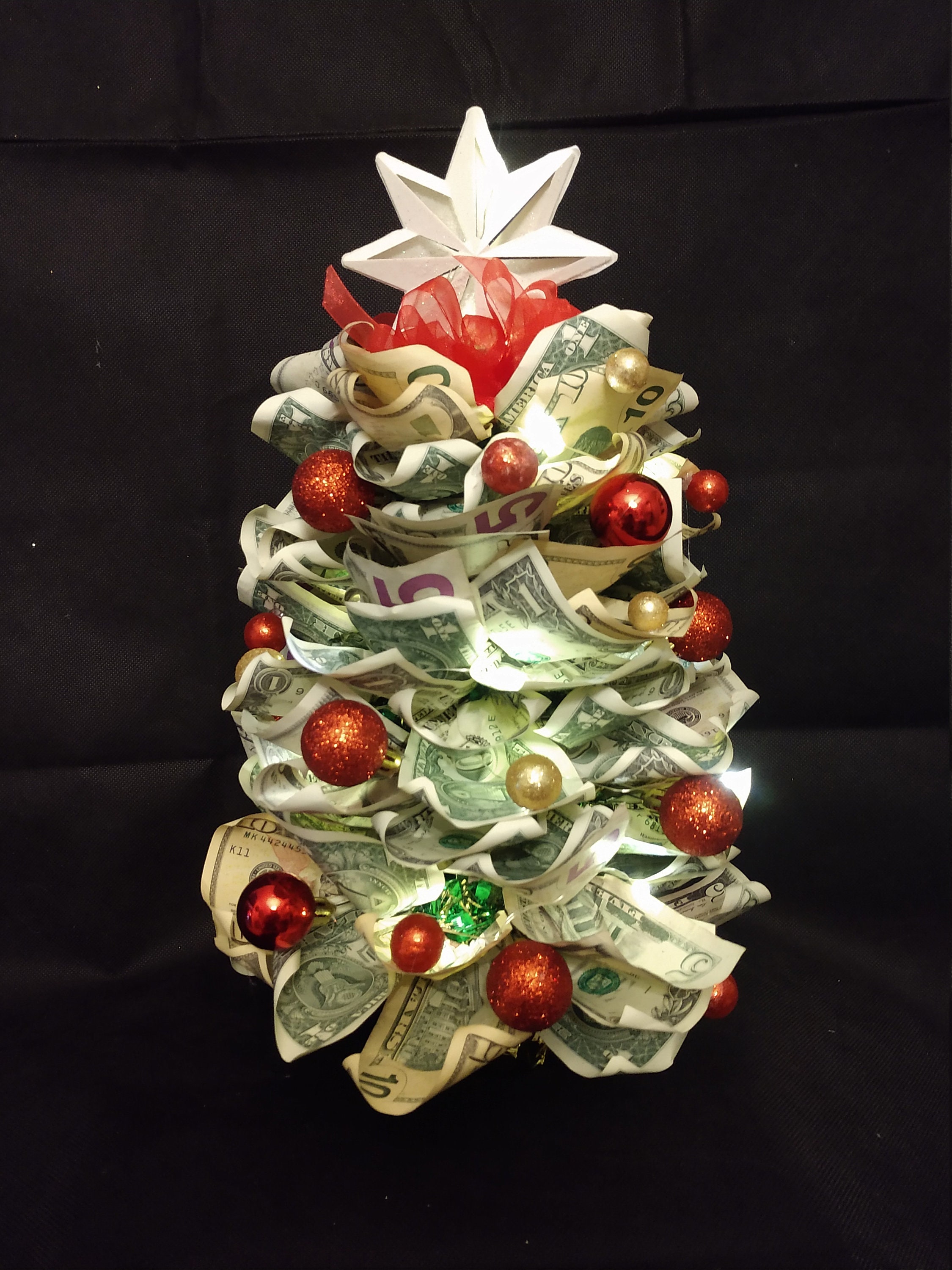 Lighted Money Tree Real Cash Christmas TreeIncludes Cash Etsy