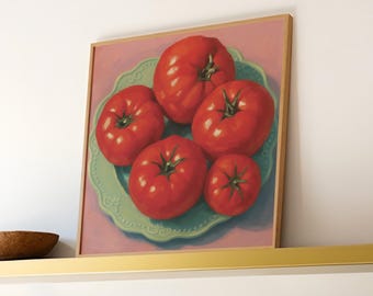 Tomato Still Life Art Print: Kitchen Food Poster (Digital Download)