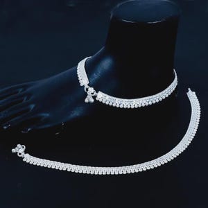 Beautiful Handmade Pure Silver Indian Anklet