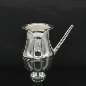 Handmade Pure Silver Puja Kalash ,Lord Shiva Silver Utensils With Nozzles