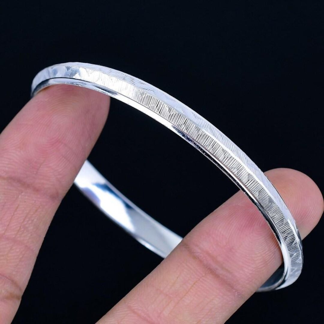 Handcrafted Pure Silver Sikh Kada - Punjabi Bangle for Men - Etsy