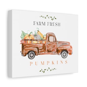 Farm Fresh Pumpkins Canvas Art, Rustic Home Decor, Autumn Wall Art, Fall Harvest Artwork, Seasonal Decoration
