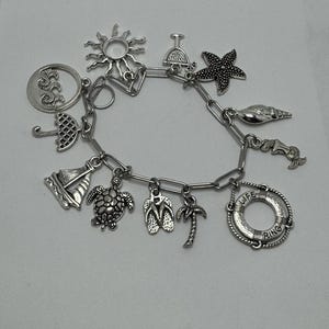 Beach bum/ sandy beaches/ lake life/ ocean themed charm bracelet