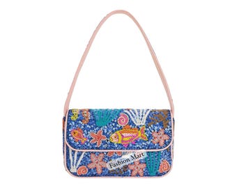 Bestickte Sea Life Pailletten Sling Bag - Fashion Mart