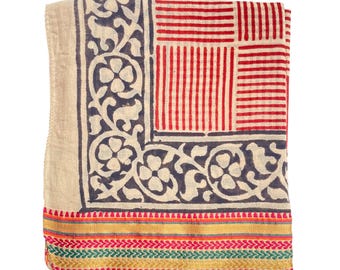 Hand Block Printed Cotton Sarong: Beach Cover-Up, Indian Pareo