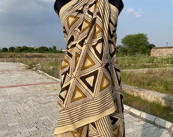 Hand Block Printed Cotton Sarong: Boho Beach Wrap, Jaipur Printed Sarongs