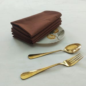100 Pcs Softened Organic 100% Cotton dark brown Napkins | Soft Cloth Dinner Napkins | Sustainable Table Setting for Everyday or Events