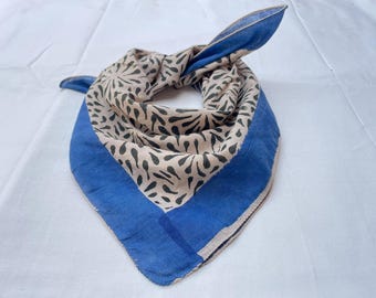 Foulard traditionnel bandana en coton à imprimé blocs - Écharpe indienne bohème faite main