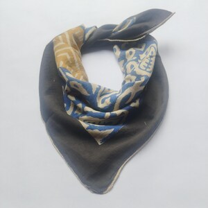 Lightweight Boho Bandana In Cotton, Hand Block Printed Scarf, Neck Or Hair Wrap, Eco-Friendly Gift For Her Or Him, Perfect Gift For Bikers