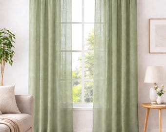 Painel de cortina de linho, cortinas de linho sob medida, cortinas neutras para janelas, cortina estilo fazenda, decoração boho para casa, cortinas que filtram a luz.