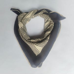 Zig Jake Beautiful Black color Design Lightweight Boho Bandana in Cotton, Hand Block Printed Scarf, Free Shipping