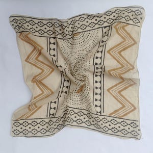 Hand Block Print Bandana – 100% Cotton Scarf, Boho Head Wrap, Indian Block Printed Bandana, Handmade Neck Scarf, Unisex Accessory