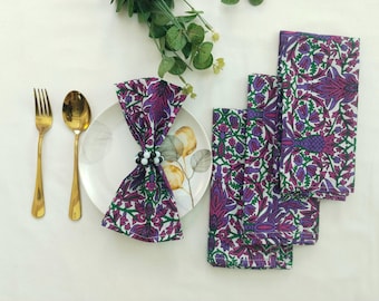 Hand Block Printed Cotton Napkin: Floral Table Decor, Eco-Friendly