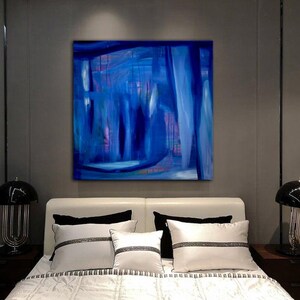 Original Blue Abstract Painting PDF Digital Print