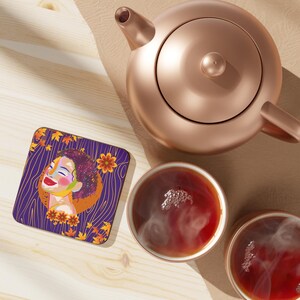 Colorful Floral Coaster Set, Artistic Drink Coasters, Home Decor, Eco-Friendly Coasters, Unique Gift Idea, Fall Decor
