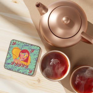 Colorful Artistic Hardboard Coaster: Unique Drinkware, Home Decor