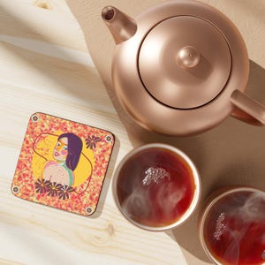 Vibrant Art Coaster Set: Glossy Hardboard Drink Coasters