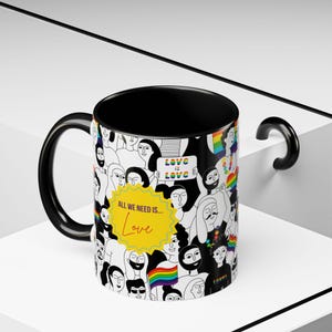 Pride Kaffeetasse: LGBTQ+ Geschenk, Bunt Keramik Trinkgefäß