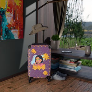 Floral Art Polycarbonate Suitcase: Stylish Carry-On Luggage