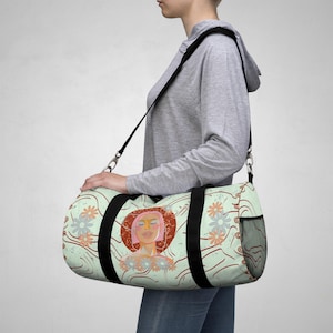 Bohemian Travel Duffel Bag, Stylish Gym Bag, Overnight Bag, Art-Inspired Weekend Bag, Floral Print Luggage