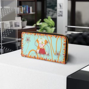 Artistic Colorful PU Leather Zipper Wallet: Fashion Accessory