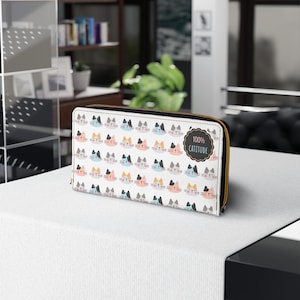 Cute Cat Zipper Wallet, Cat Lover Gift, Fun Wallet for Pet Owners, Feline Enthusiast Accessory, Stylish Purse for Everyday Use