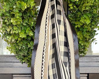 Simply Black and Cream Everyday Ribbon Bundle-Wreath Ribbons