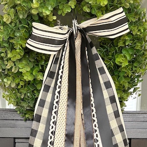 Black and Cream Everyday Ribbon Bundle with BOW image 1