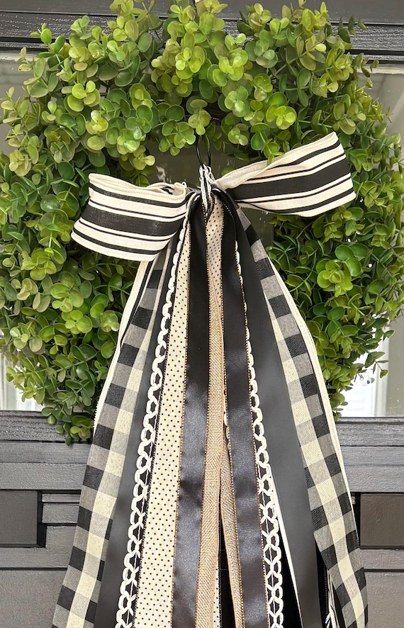 Black and Cream Everyday Ribbon Bundle with BOW