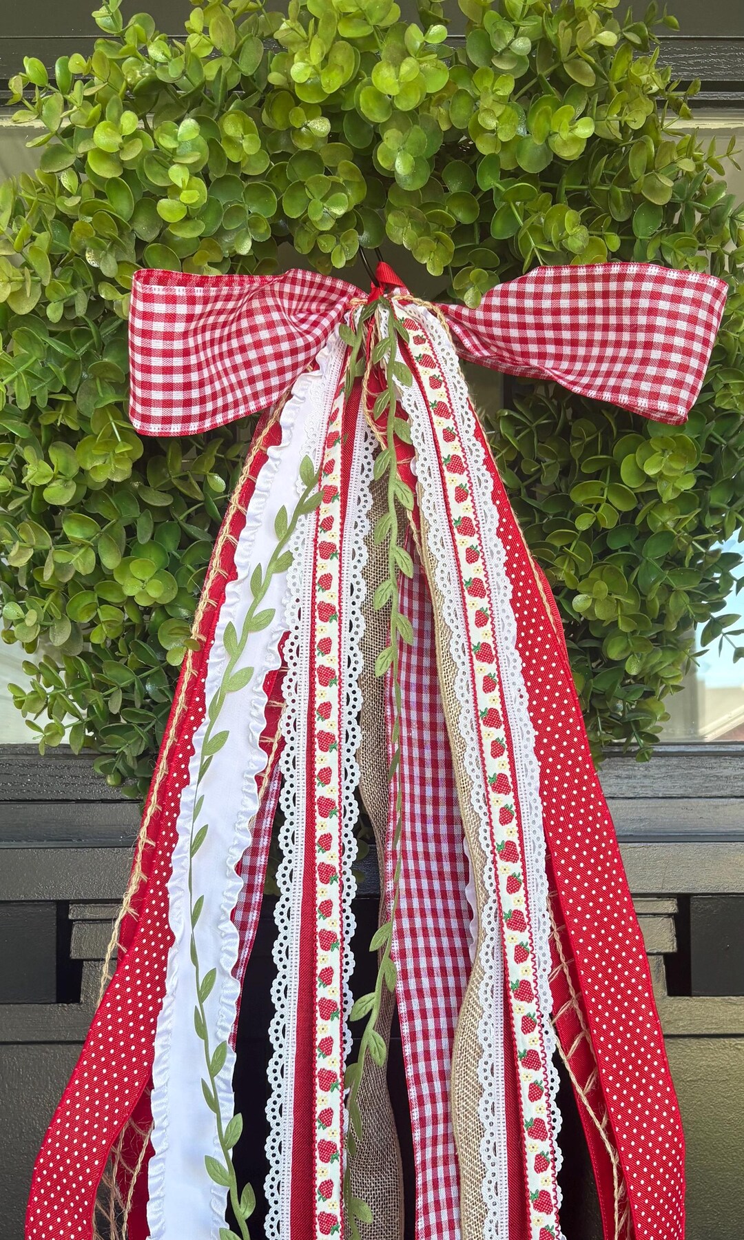 Field Ribbon Strawberry Fields Ribbon Bundle With BOW- Summer Wreath Ribbons - Etsy