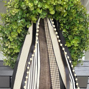 Simply Black and Cream Everyday Ribbon Bundle-Wreath Ribbons-(26&quot;)