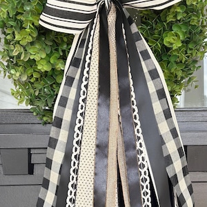 Black and Cream Everyday Ribbon Bundle with BOW image 2