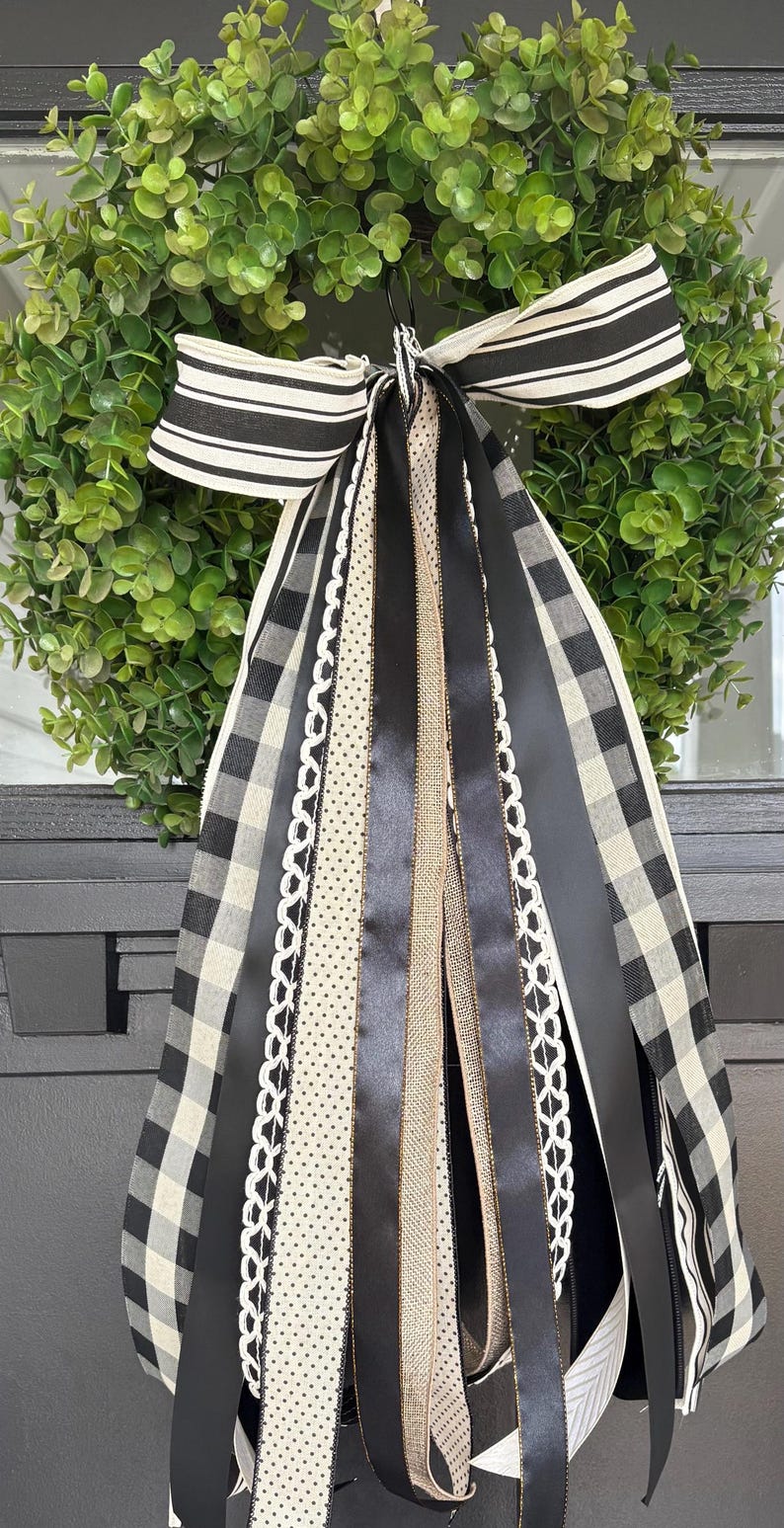 Black and Cream Everyday Ribbon Bundle with BOW image 2