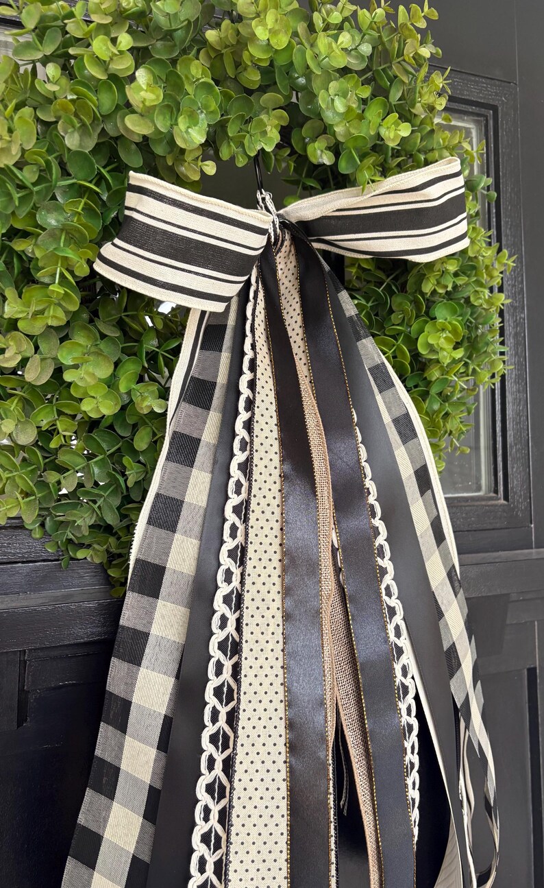 Black and Cream Everyday Ribbon Bundle with BOW image 5