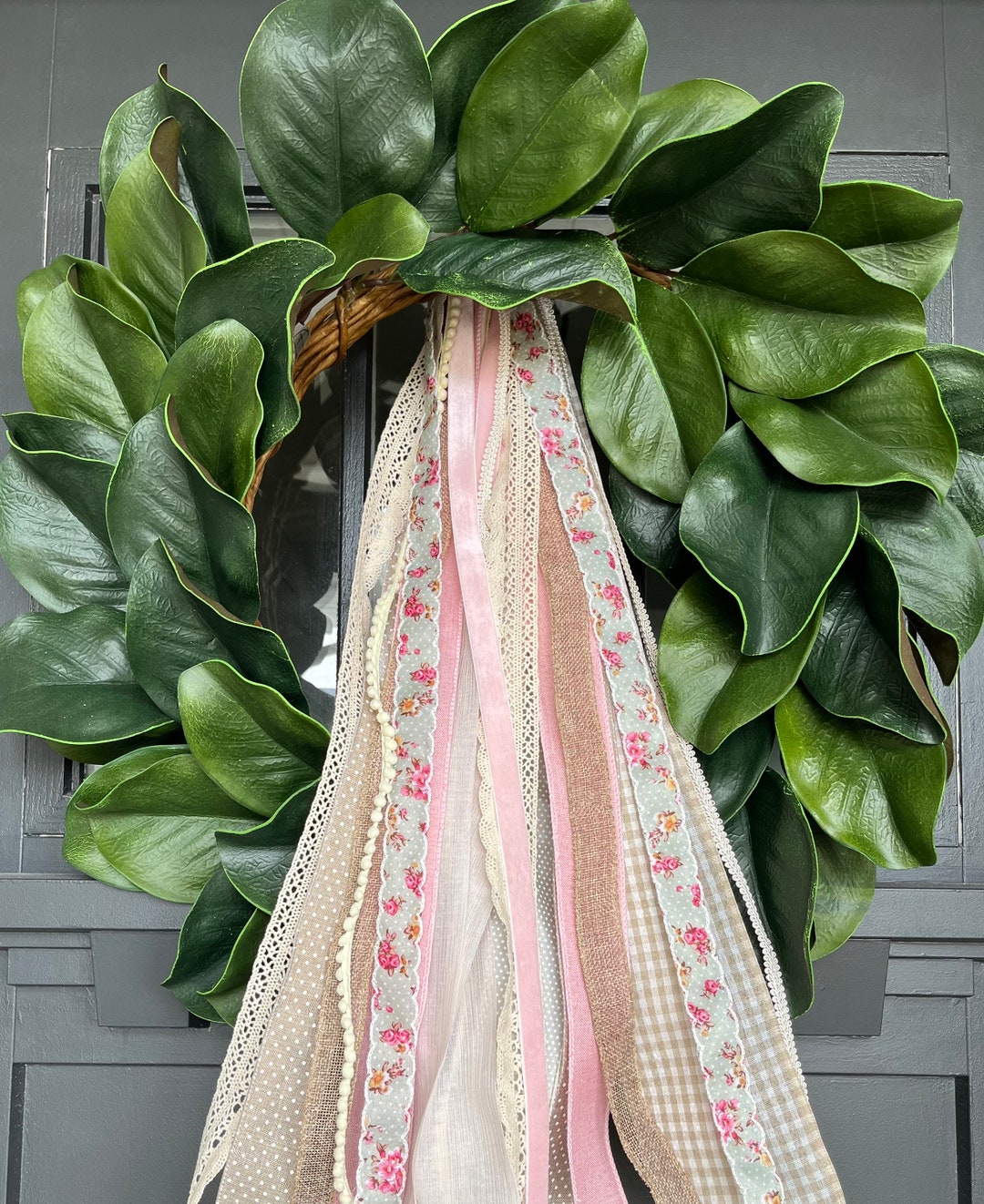 French Cottage Ribbon Set Spring Wreath Ribbons Clip on Ribbon Set ...