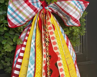 Back to School Ribbon Bundle – Teacher Appreciation Wreath ribbons with Chunky Bow (26")