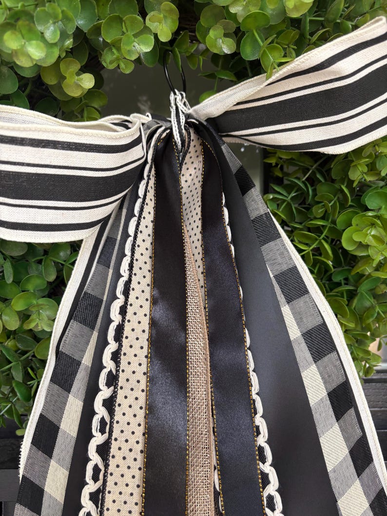 Black and Cream Everyday Ribbon Bundle with BOW image 3
