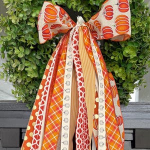 Pumpkin Patch Ribbon Bundle with CHUNKY BOW: Fall Wreath Decor   (26")